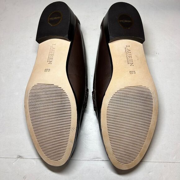 Ralph Lauren Womens 6.5 B Chestnut Brown Leather Slip On Flat Loafers DisplayIE7 - Picture 7 of 7